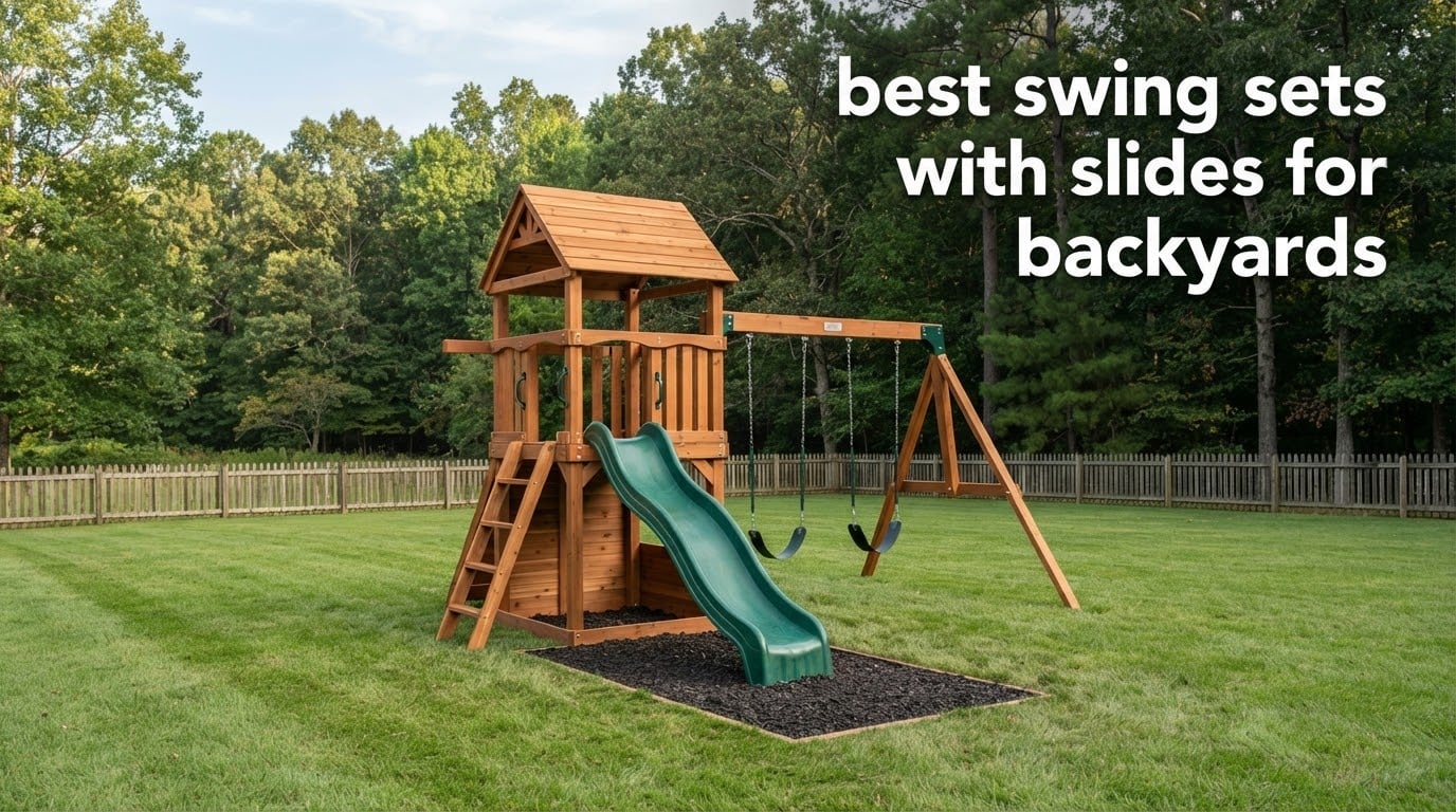 best swing sets with slides for backyards