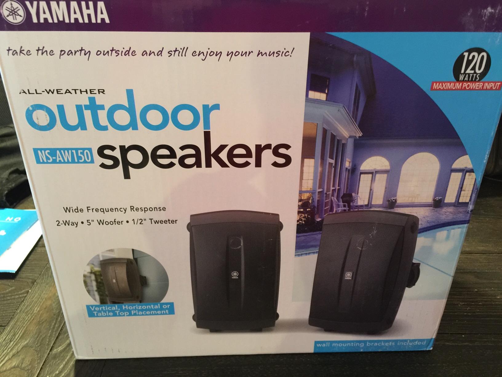 YAMAHA NS-AW150BL 2-Way Indoor/Outdoor Speakers (Pair, Black) - Wired customer photo 1