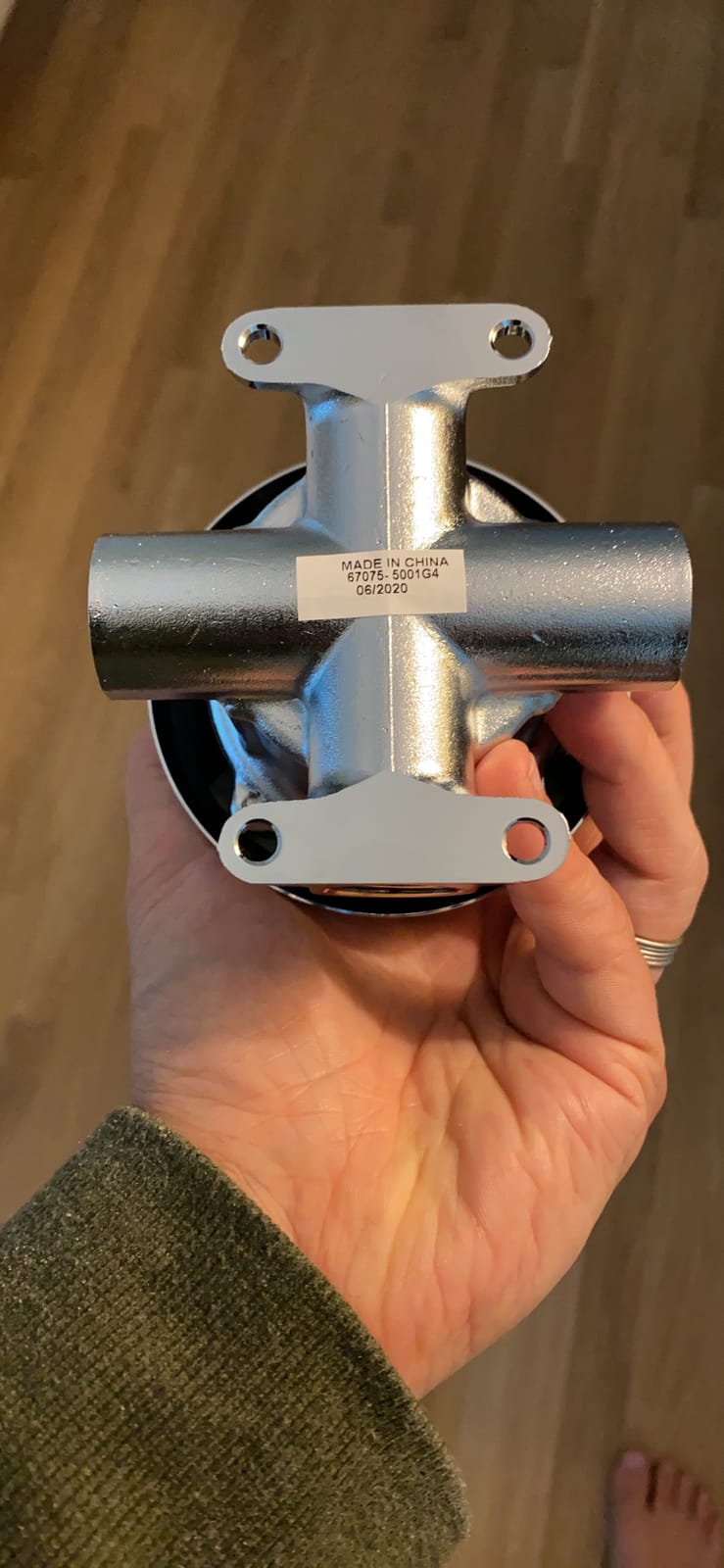 Speakman S-1496-AF Sentinel Mark II Shower Valve Combination with Cross Handle Indoor/Outdoor Shower Hardware Pressure Balance Exposed Shower Valve, Rough Chrome, 24.00