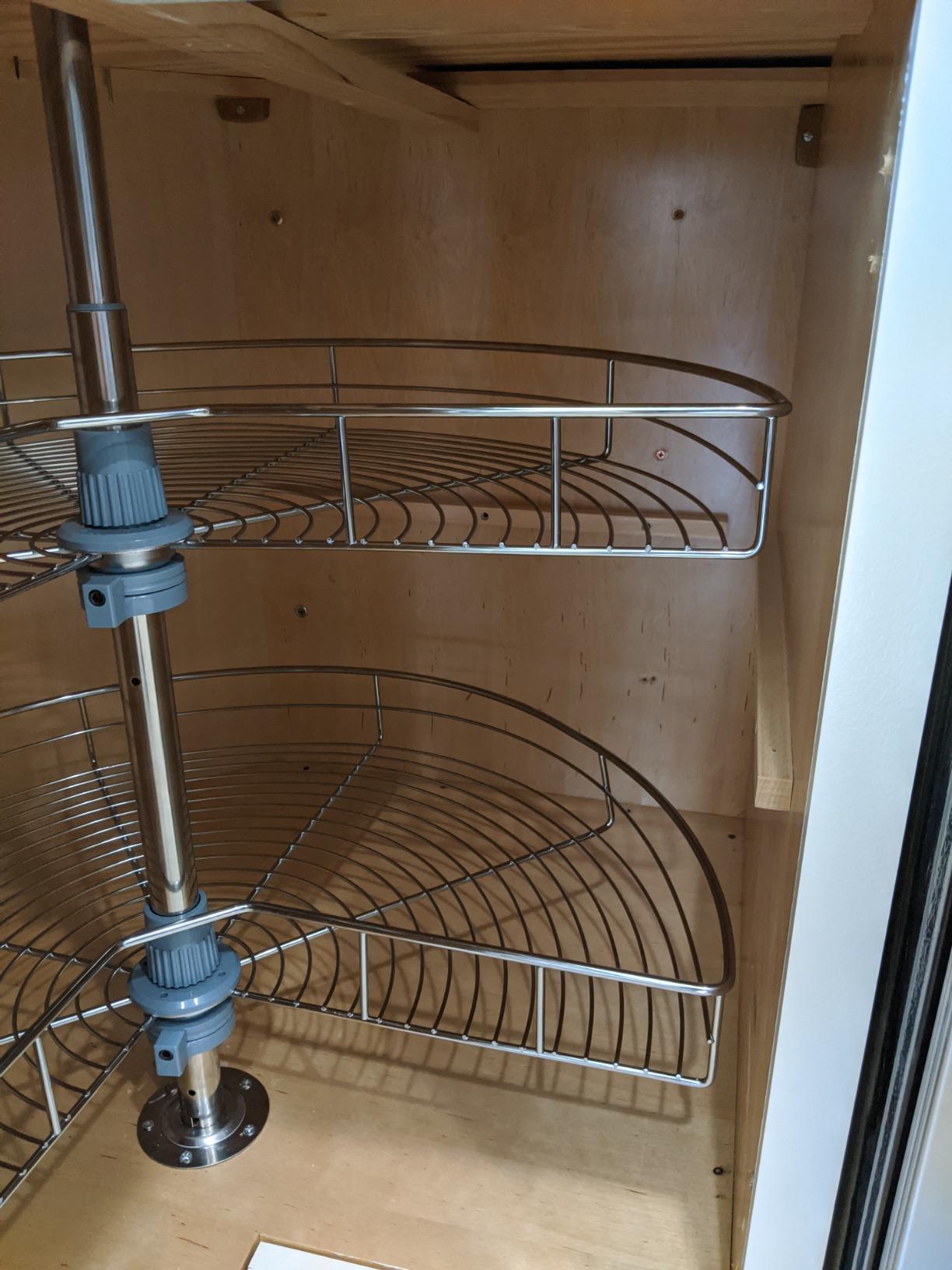 Dowell Base Cabinet Kidney Shape Dia.28 270° Lazy Susan, 2 Shelves, Kitchen Base Corner Cabinet Organizer (Chrome 4001 270 28) customer photo 2