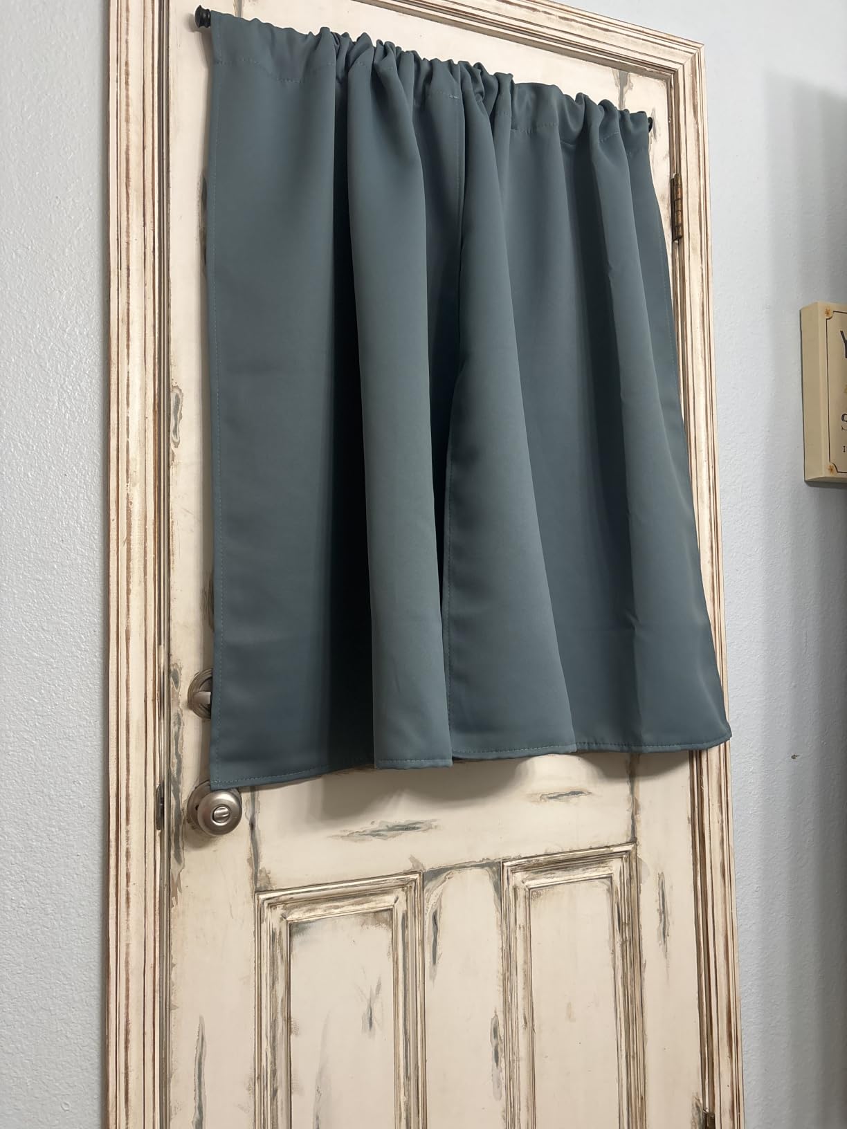 NICETOWN Bedroom Curtain Panels - Window Treatment Thermal Insulated Rod Pocket Room Darkening Curtains/Drapes for Bedroom (2 Panels, 42 by 63, Platinum - Greyish White) customer photo 2