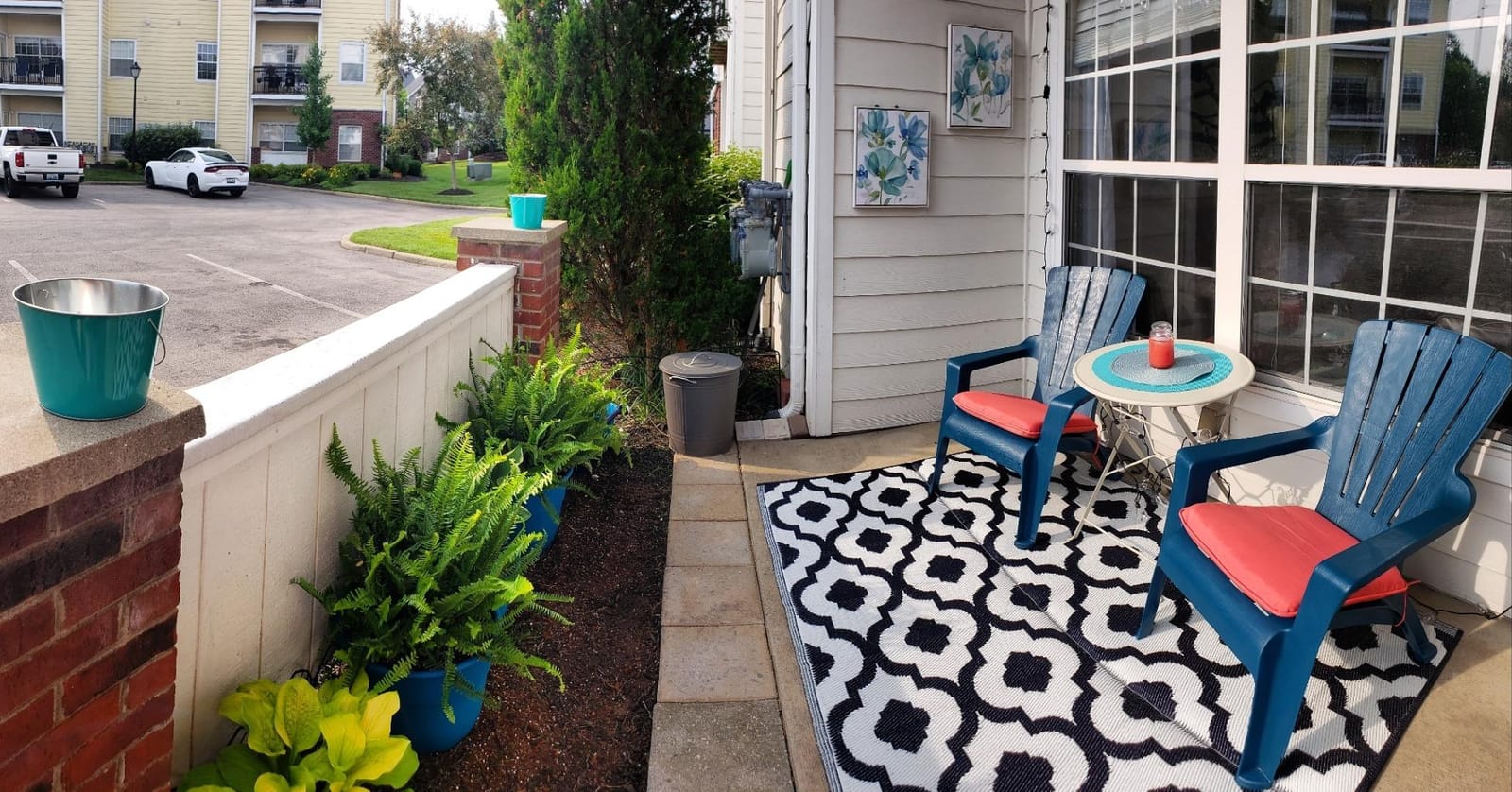 Outdoor Rug - 5x7 Sky Blue, Black, Grey, Reversible Recycled Plastic Straw Outdoor Patio Rugs Clearance Waterproof Large RV Camper Mats 287 customer photo 2