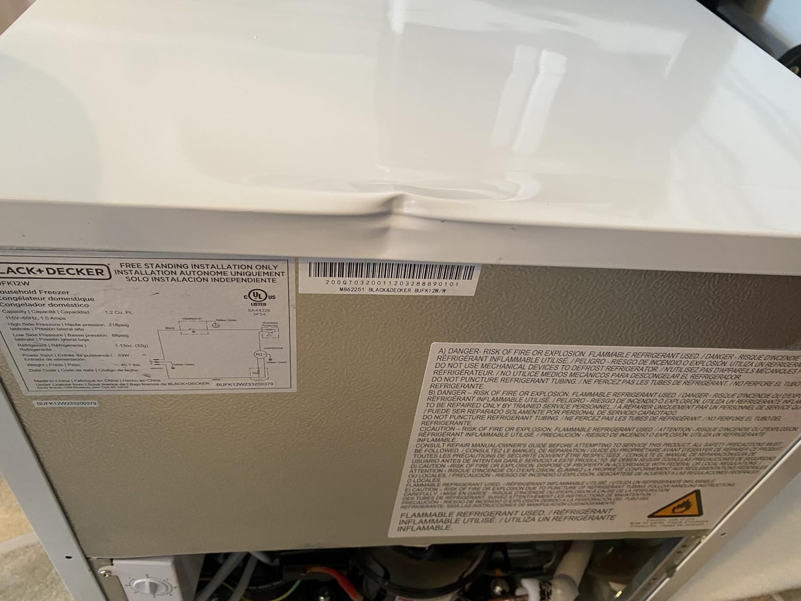BLACK+DECKER 1.2 Cu. Ft. Compact Upright Freezer, BUFK12W, White customer photo 1