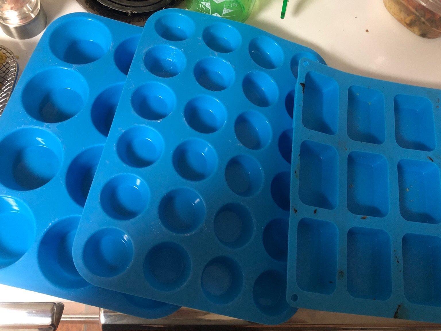CAKETIME Silicone Muffin Pan - Cupcake Pan, Mini Loaf Pan Silicone Baking Molds Food Grade 3-Pack customer photo 2