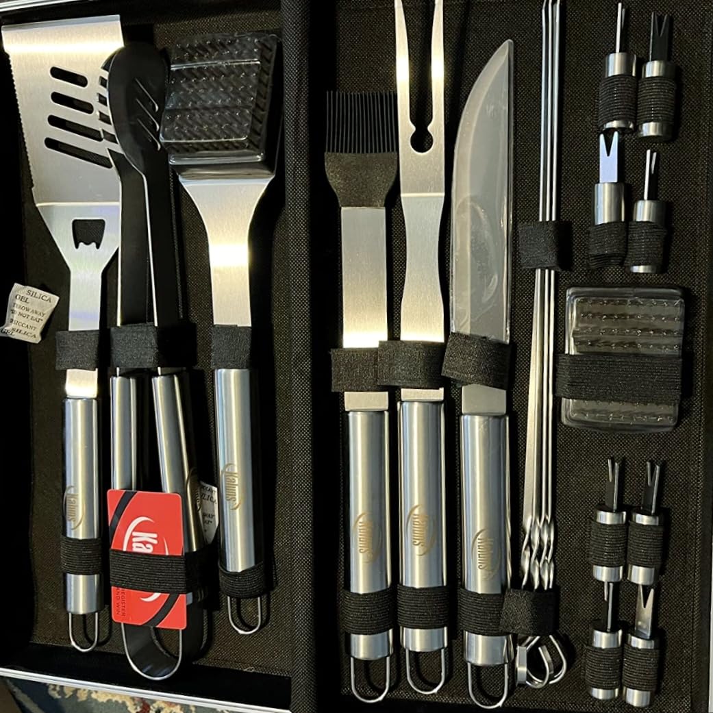 Kaluns Grilling Accessories, Gifts for Men Christmas Grilling Gifts for Dad, Heavy Duty Stainless Steel BBQ Grill Tools Set for Outdoor Grill with Aluminum Case and Apron, Birthday Gifts for Men Dad customer photo 2