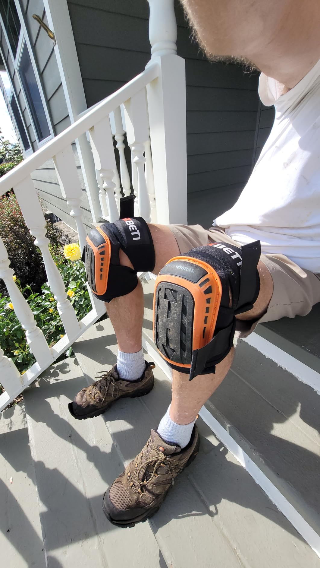 REXBETI Knee Pads for Men, Anti-slip Construction Gel Knee Pads for Work customer photo 2