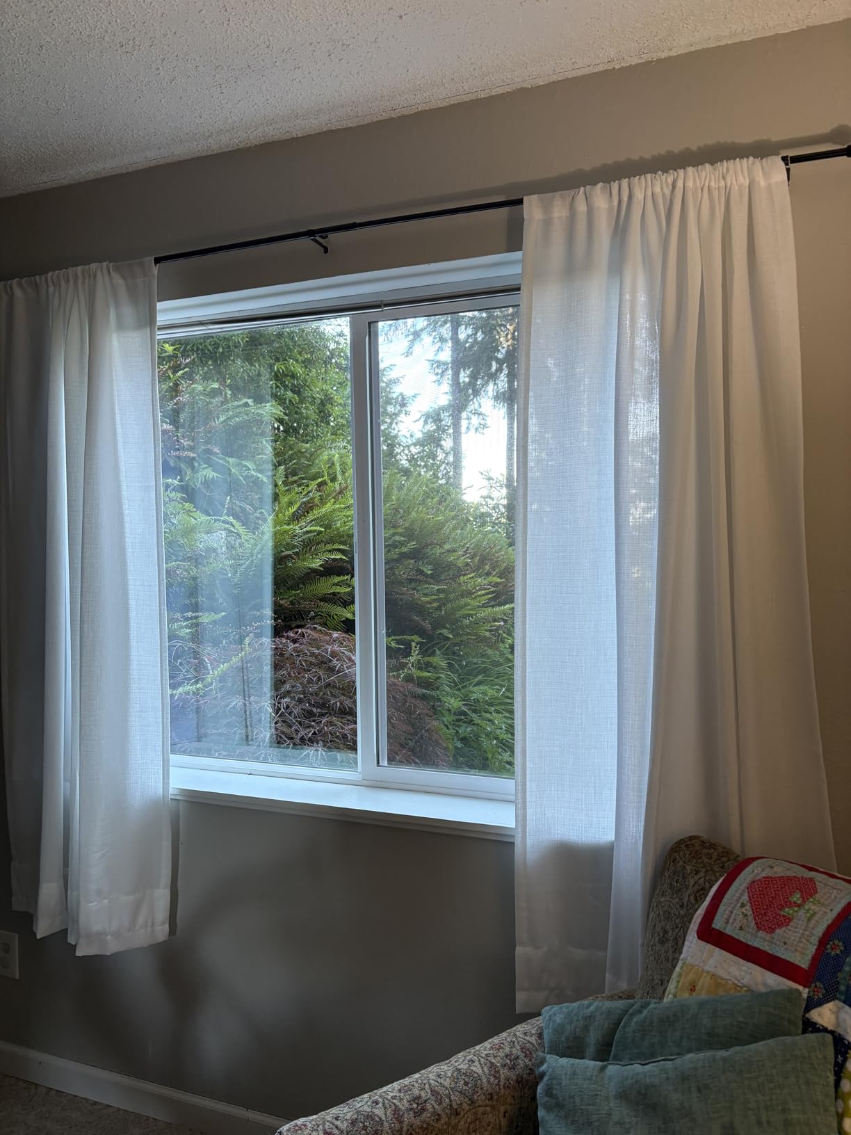 NICETOWN Thermal Insulated 100% Blackout Curtains, Noise Reducing Performance Slider Curtain Panel with Black Lining, Full Light Blocking Patio Door Drapery (1 PC, 100-inch x 84-inch, Biscotti Beige) customer photo 2