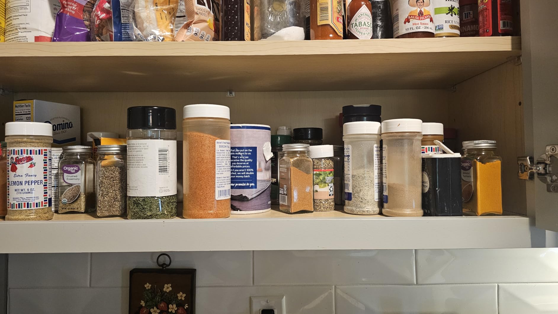 Spice Rack Kitchen Cabinet Organizer- 3 Tier Bamboo Expandable Display Shelf Yellow customer photo 2