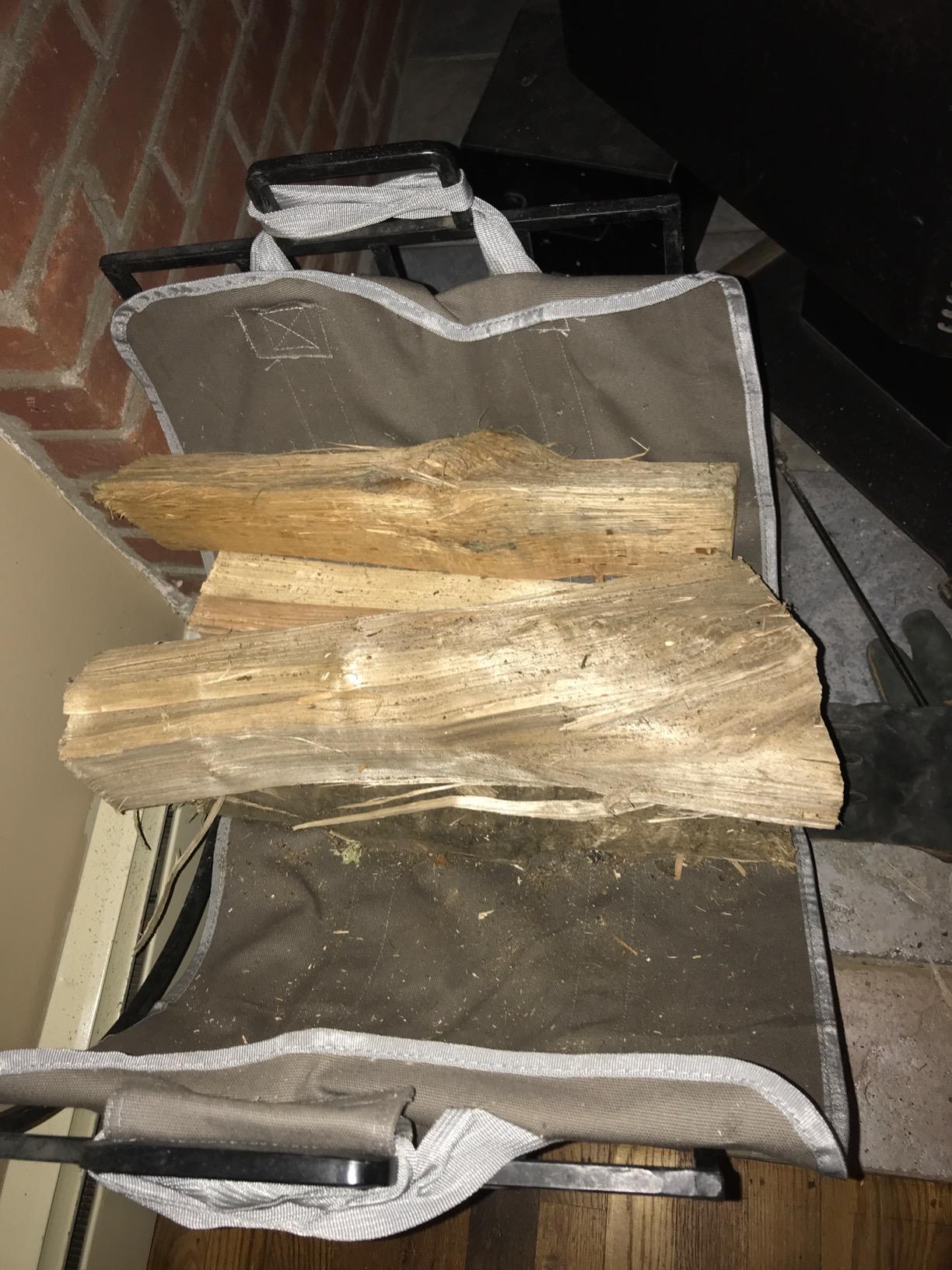 Log Carrier for Firewood, Waxed Canvas Durable Fireplace Wood Holder Tote Bag, 23'' × 10''x 11.3'' customer photo 2