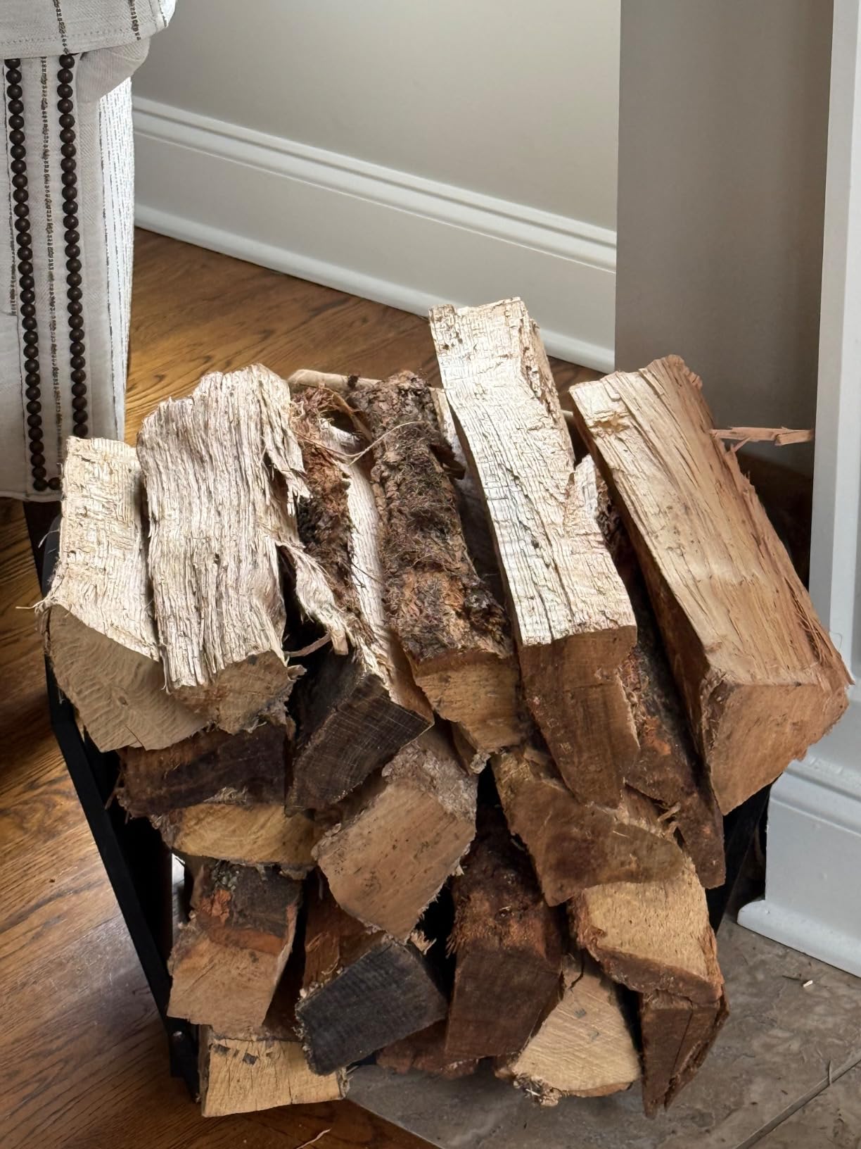 Fire Beauty Fireplace Log Holder Folding Firewood Rack,Stacking Rack,Storage Rack for Firewood, Indoor, Outdoor,Heavy Duty Steel customer photo 2