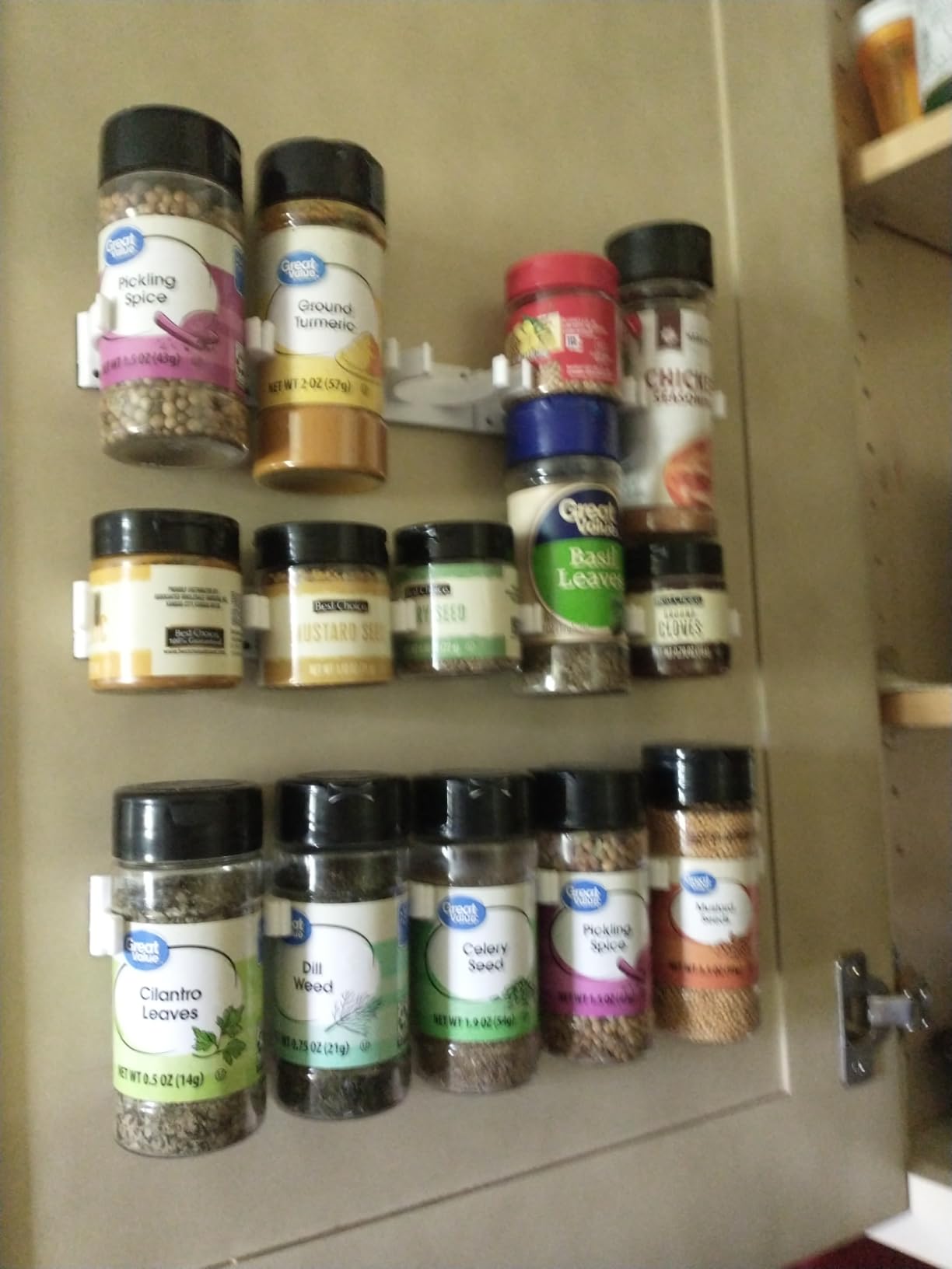 Simple Houseware Spice Gripper Organizer- 4 Strips, Holds 20 Jars, Black customer photo 2