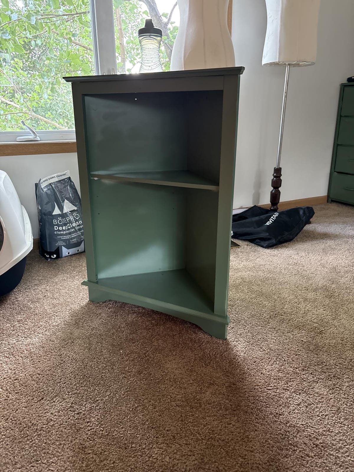 Spirich Corner Bathroom Cabinet with Doors and Adjustable Shelf, White customer photo 1