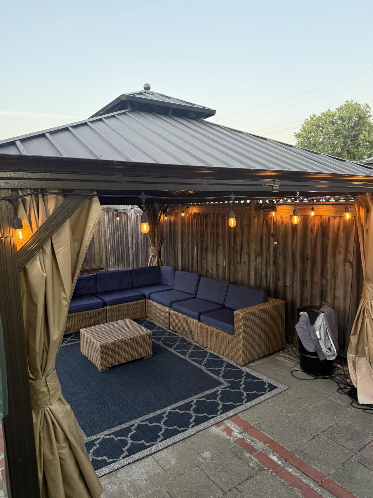 COWVIE 4-Panel 10' x 10' Gazebo Replacement Curtains, Patio Privacy Sidewalls with Double Zipper, Replacement for Outdoor Gazebo Canopy (Curtain Only) customer photo 1