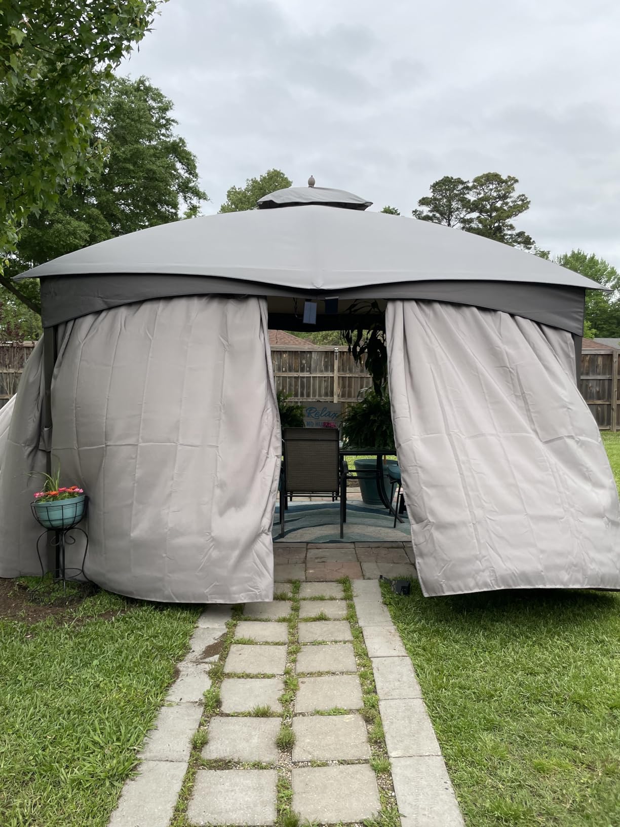 COWVIE 4-Panel 10' x 10' Gazebo Replacement Curtains, Patio Privacy Sidewalls with Double Zipper, Replacement for Outdoor Gazebo Canopy (Curtain Only) customer photo 2