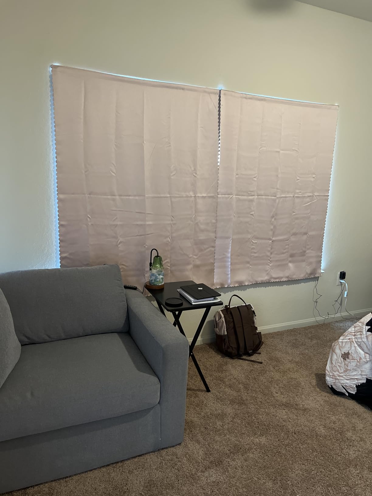 Autohesion Curtains for Windows,Bedroom Blackout Curtains for - Thermal Lnsulated No Drill Curtains Room Darkening Black Small Drapes, JILRON,(1 Panels,35Wx48L inch-Black) customer photo 2