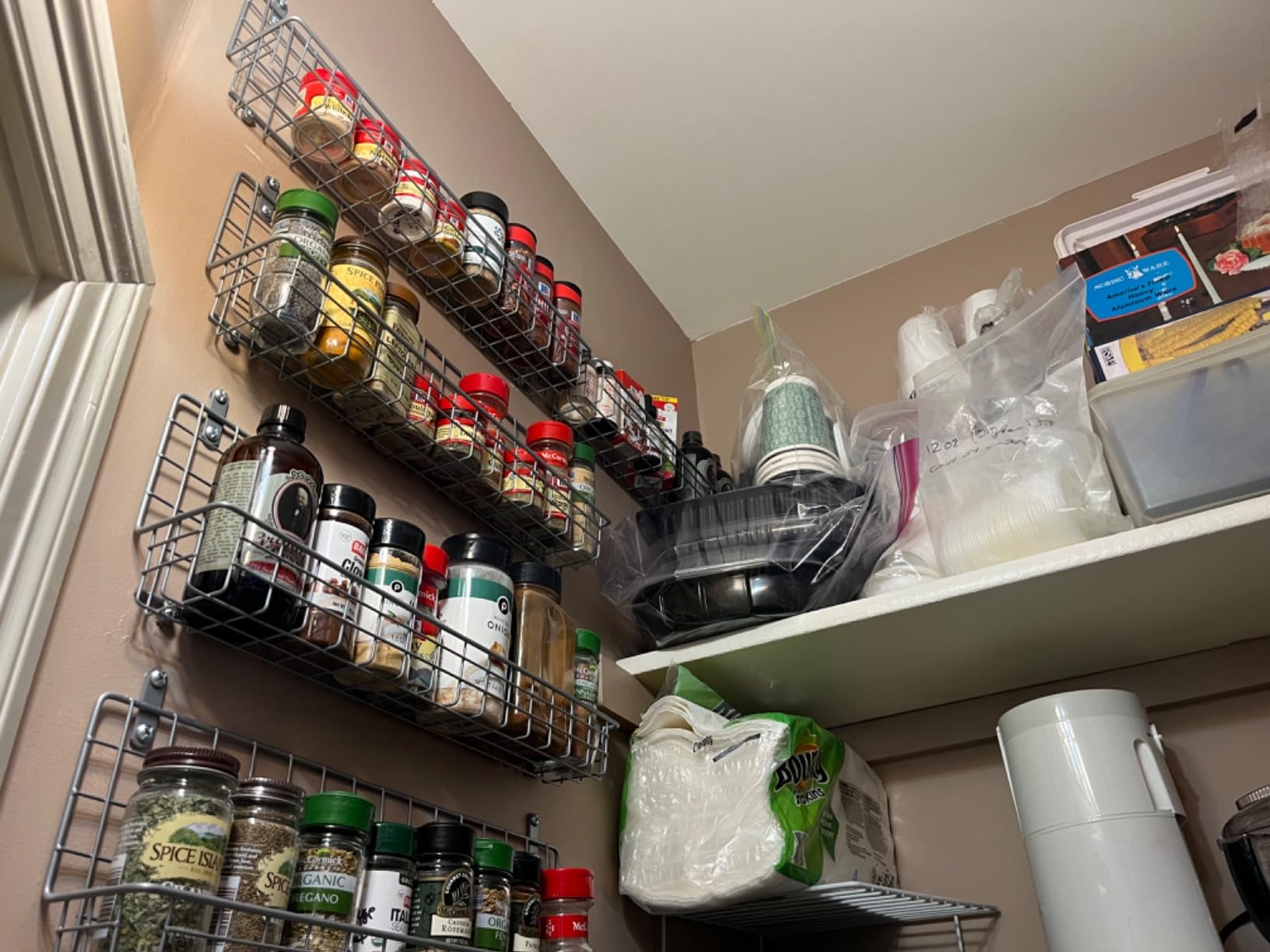 JKsmart 6-Tier Spice Rack Organizer with Door Hook, Wall Mounted & Over the Door Spice Racks for Kitchen Pantry Door Cabinet, Two Size, Large Capacity, Black customer photo 1