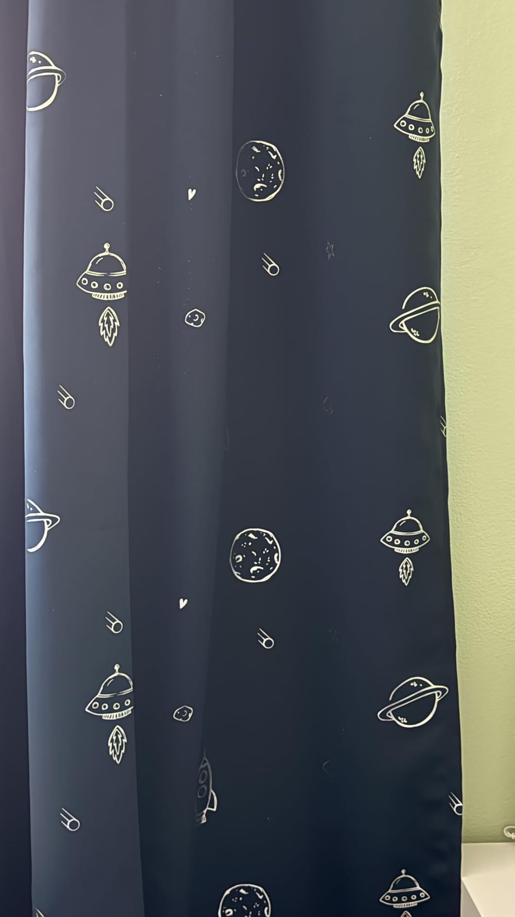 Vangao Grey Blackout Kids Curtains for Boys Space Theme 63 Inches 2 Panels customer photo 1