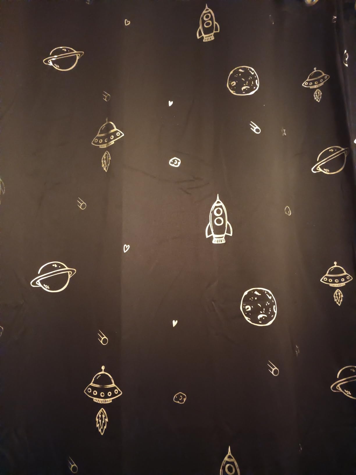 Vangao Grey Blackout Kids Curtains for Boys Space Theme 63 Inches 2 Panels customer photo 2