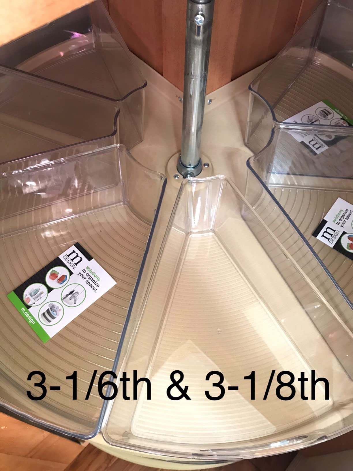 Oubonun Lazy Susan Cabinet Organizer Bins for Kitchen 6 Pack, 1/8 Wedge customer photo 1