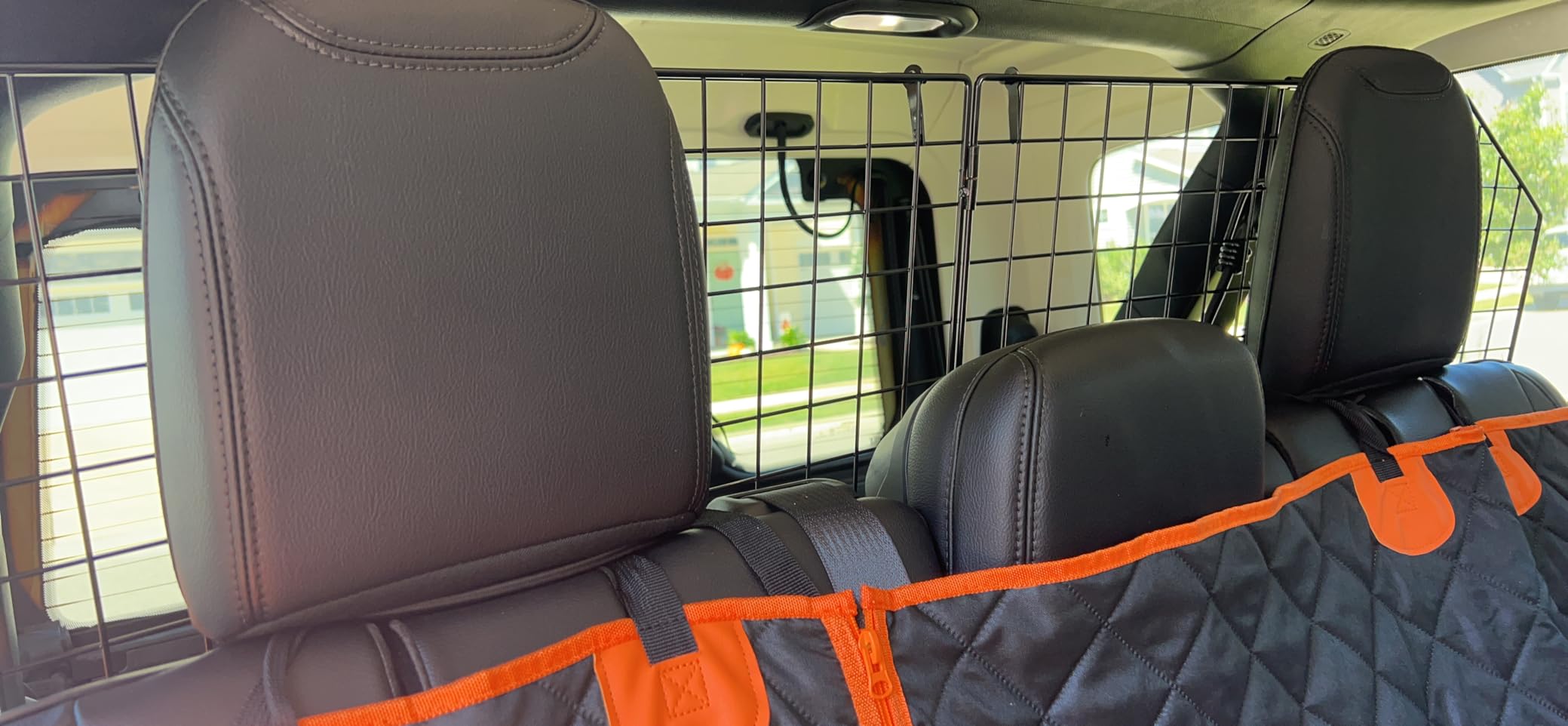 Dog Car Barrier for SUV Trunk Cargo Area, Foldable & Adjustable Car Divider and Cargo Gate to Keep Dogs in Back (Patent Design) customer photo 2