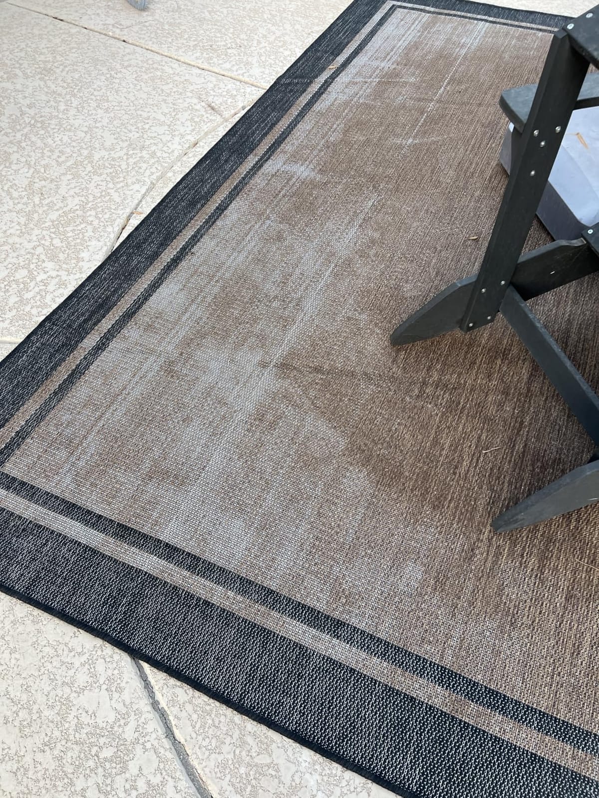 CAMILSON Outdoor Rug 5x7, Modern Outside Rugs for Patios Porches Waterproof Durable Washable Non-Shedding, Easy-to-Clean Indoor Outdoor Area Carpet (5 x 7, Bordered - Blue/White) customer photo 1