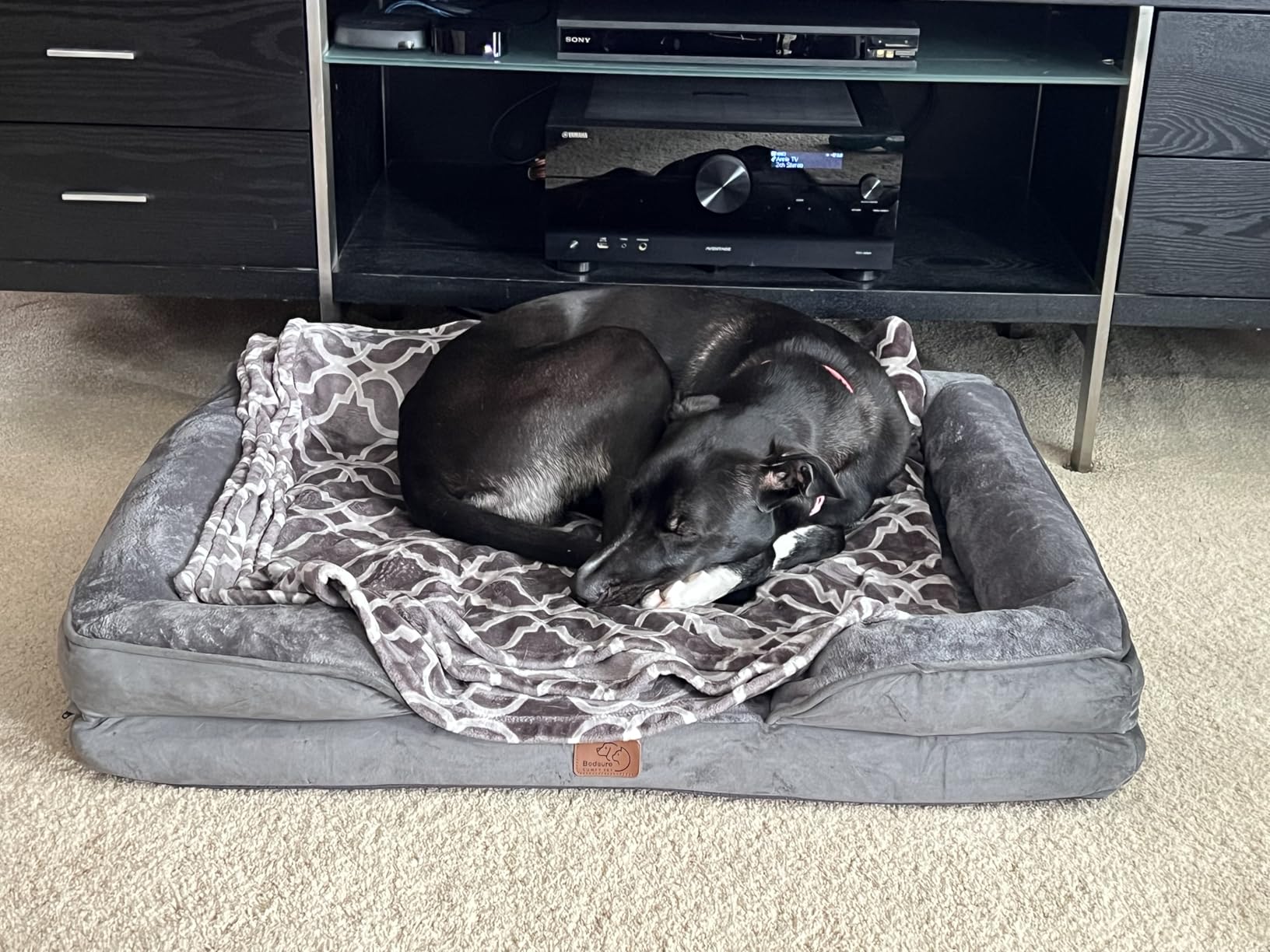 Bedsure Small Orthopedic Dog Bed - Washable Bolster Dog Sofa Beds for Small Dogs, Supportive Foam Pet Couch Bed with Removable Washable Cover, Waterproof Lining and Nonskid Bottom Couch, Dark Grey customer photo 1