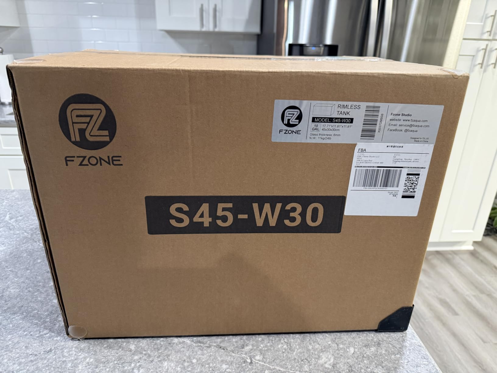 FZONE 6.4Gal Shallow Rimless Aquarium, Ultra-White Glass (L45-W30) customer photo 1