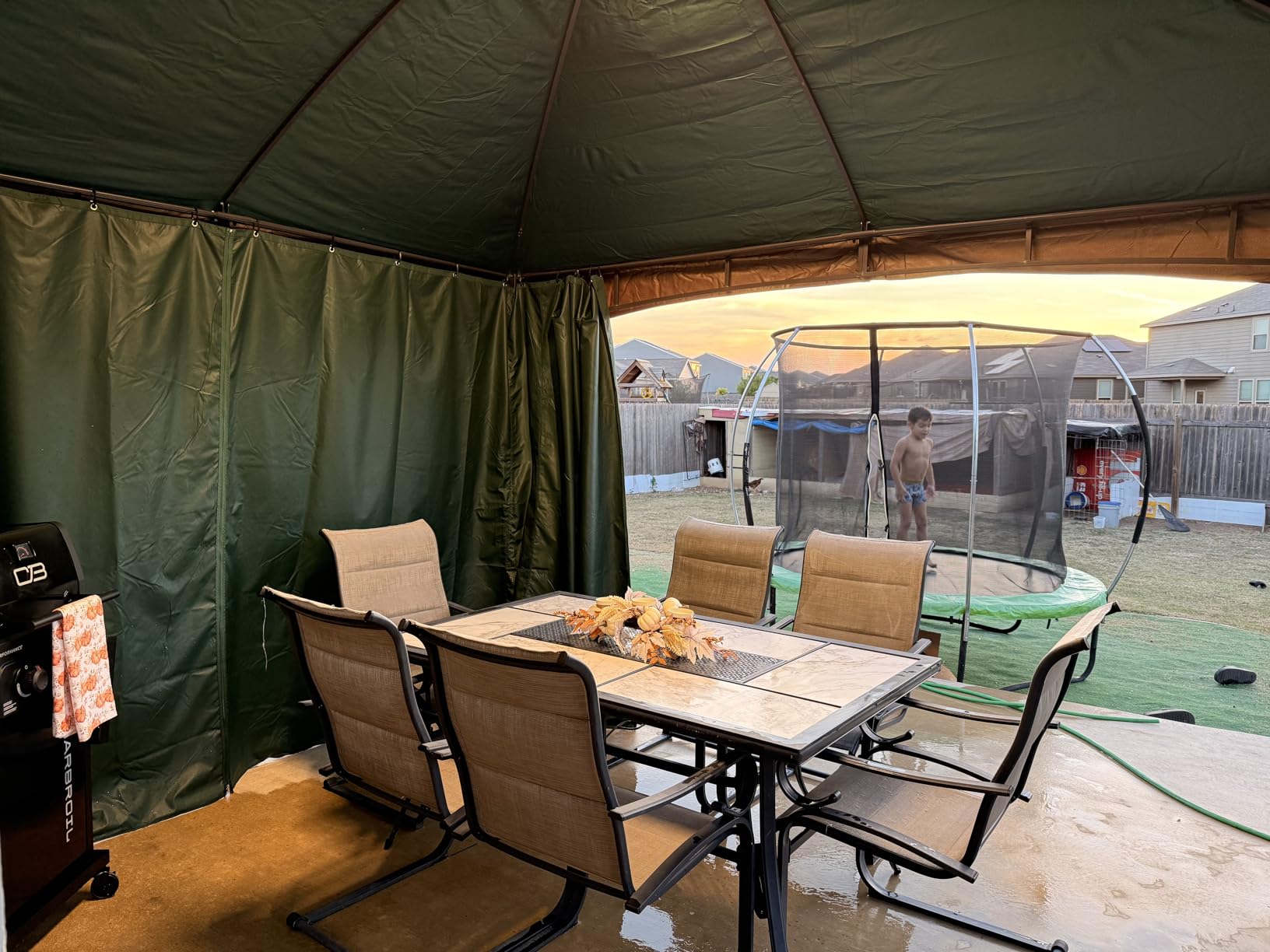 SCOCANOPY Khaki 10' x 12' Gazebo Privacy Curtain Set for Lowe's Allen Roth 10X12 Gazebo Model #GF-12S004B-1 / GF-12S004BTO/ TPGAZ17-002 customer photo 1