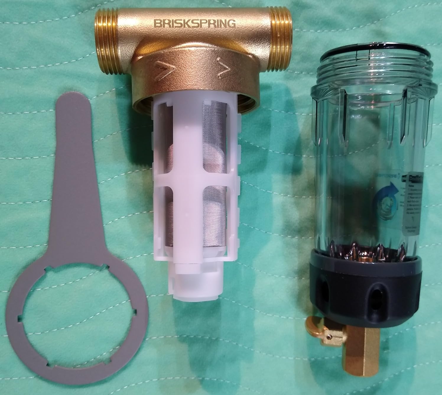Spin Down Sediment Filters With Scraper, Well Water Filter System for House, Reusable Whole House Water Filter for Well Water, 300 Micron, 1