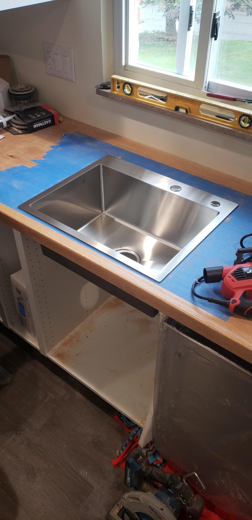 POPFLY 15 Inch Wet Bar Drop In Sink, SUS 304 Stainless Steel Topmount Sinks Handmade Single Bowl 18 Gauge Kitchen Small Outdoor Rv Sink, Brushed Nickel (15×17×8) customer photo 1