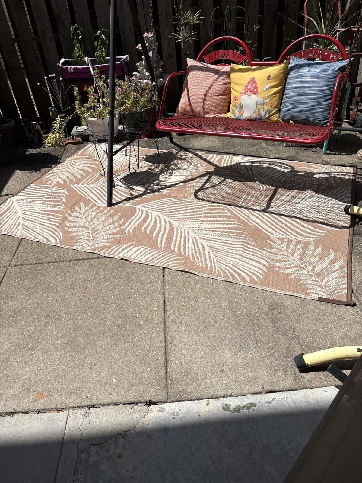 Pauwer Waterproof Outdoor Rug 5x8, Plastic Straw Patio Rug, Leaf Brown customer photo 2
