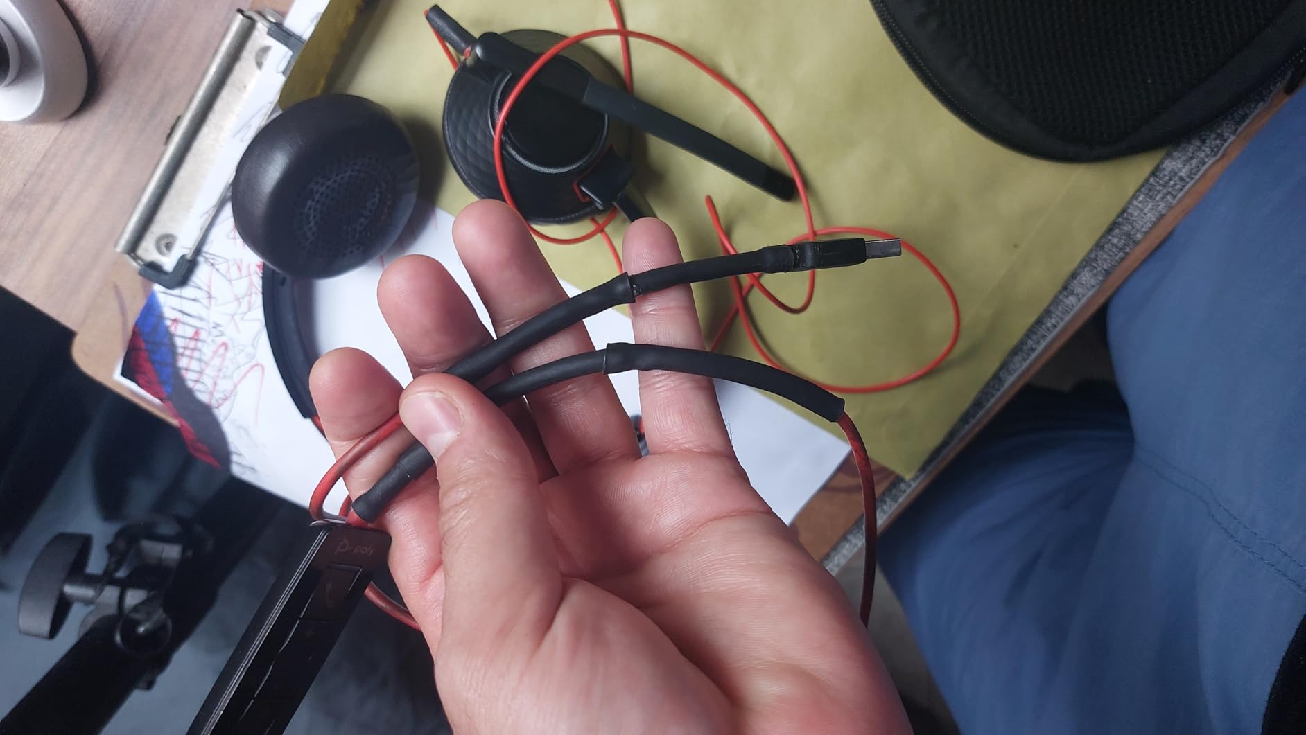 Poly Blackwire 5220 Wired Headset - Flexible Boom Mic - Noise Cancelling Headphones with Mic - USB-C, USB-A, 3.5mm - Ergonomic Over-Ear Design - Works with Microsoft Teams, Zoom - Work from Home customer photo 2