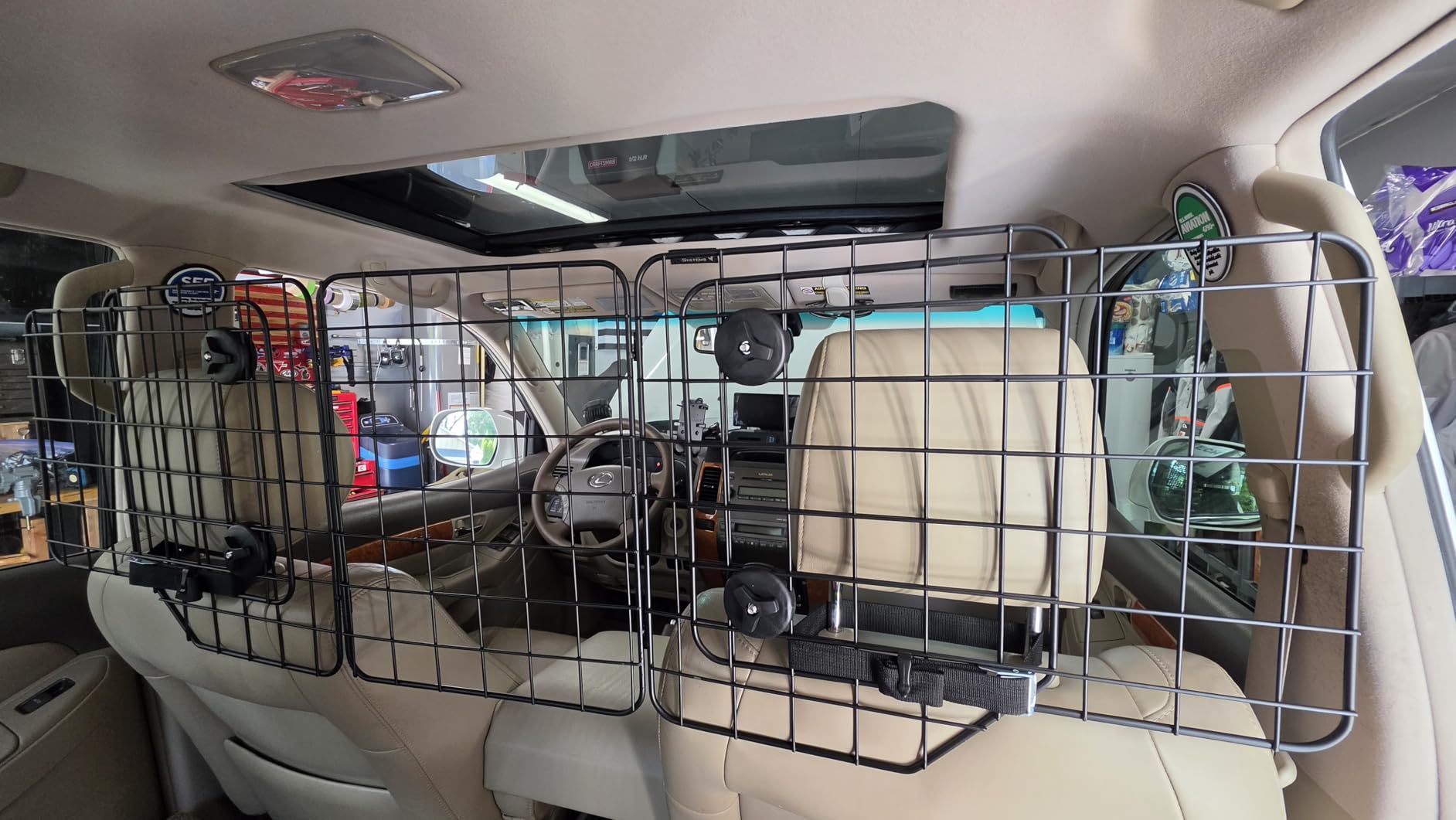Dog Car Barrier for SUVs, Van, Vehicles, Adjustable Large Pet Barriers, Universal Fit Heavy-Duty Wire Mesh Dog Guard, Pet Divider Gate for Truck Cargo Area, Safety Car Divider, 61.9 Inches customer photo 1