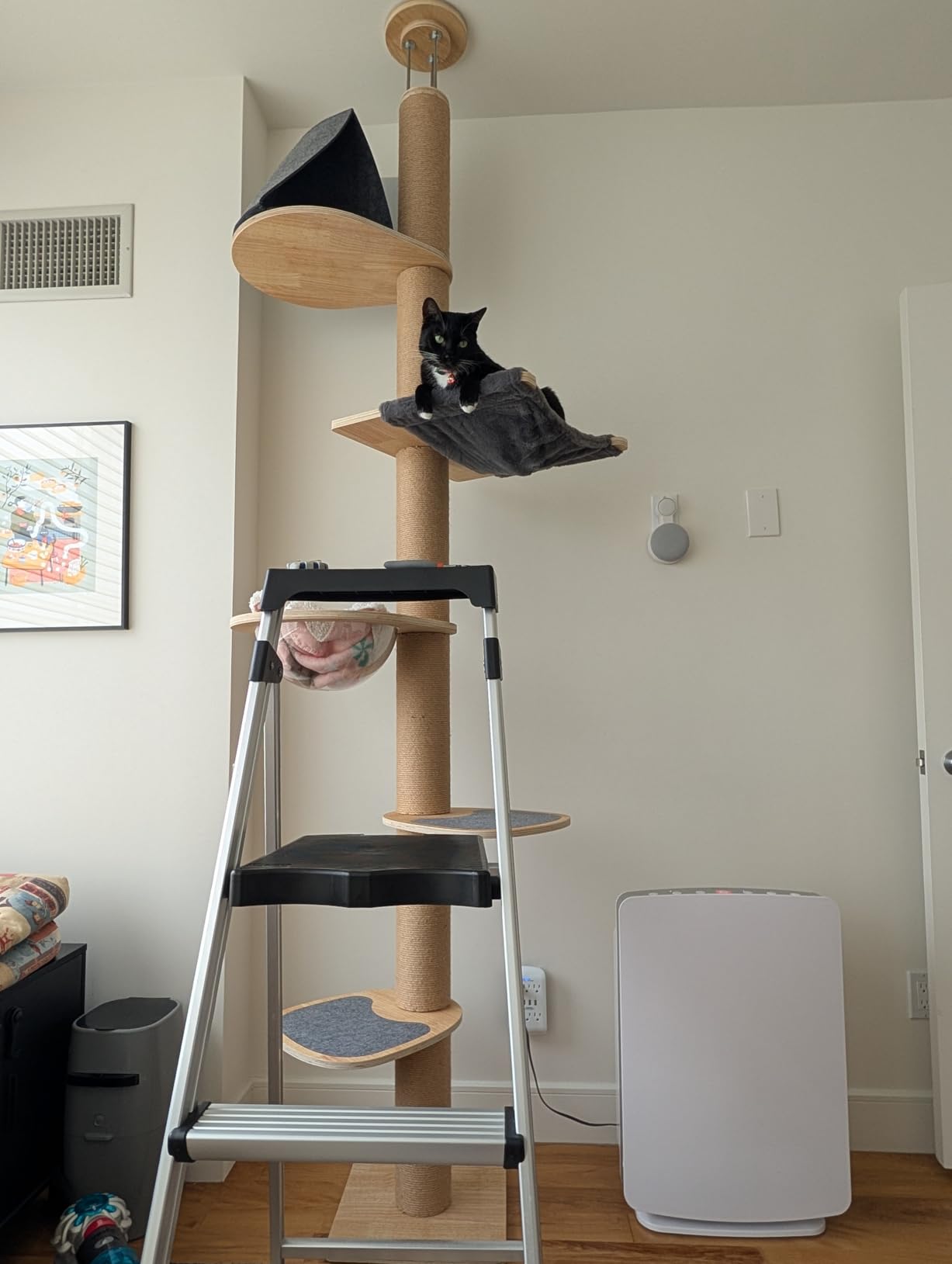 FUKUMARU Floor to Ceiling Cat Tree, 6-10 ft, 6 Level, Grey customer photo 1