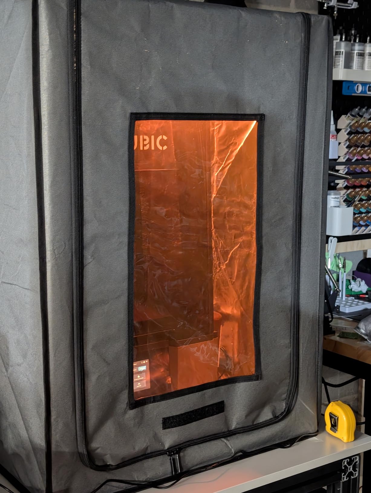Resin 3D Printer Enclosure with Ventilation Filter, 12V Fan 5000RPM with Speed Control Fume Extraction, Dustproof Tent Constant Temperature Protective Cover for Ender 3 Pro/V2/Ender3 S1/ Neo (Grey) customer photo 1