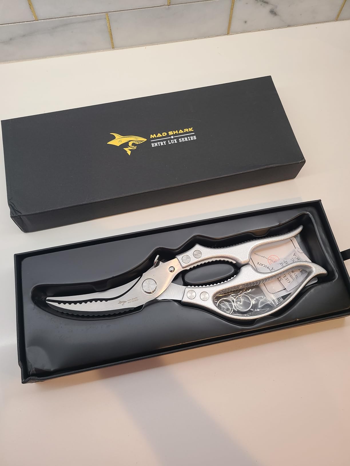 MAD SHARK Heavy Duty Poultry Shears,Spring Loaded Kitchen Shears,Dishwasher customer photo 2