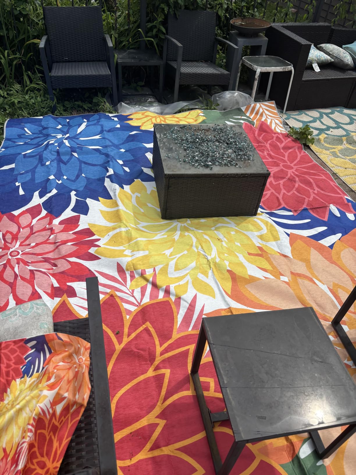 Arenarug Outdoor Rug Waterproof, Washable Patio Rug for Deck, 5x8, Colorful customer photo 2