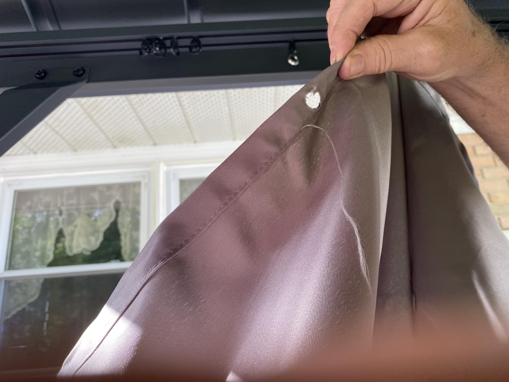 VEVOR Gazebo Curtains Outdoor, Fit Most 12' x 10' x 6.7' Gazebos, 4-Panel Sidewall Gazebo Privacy Curtains with Zippers, Outdoor Curtain Replacement for Patio Canopy, Only Curtain, Khaki customer photo 2