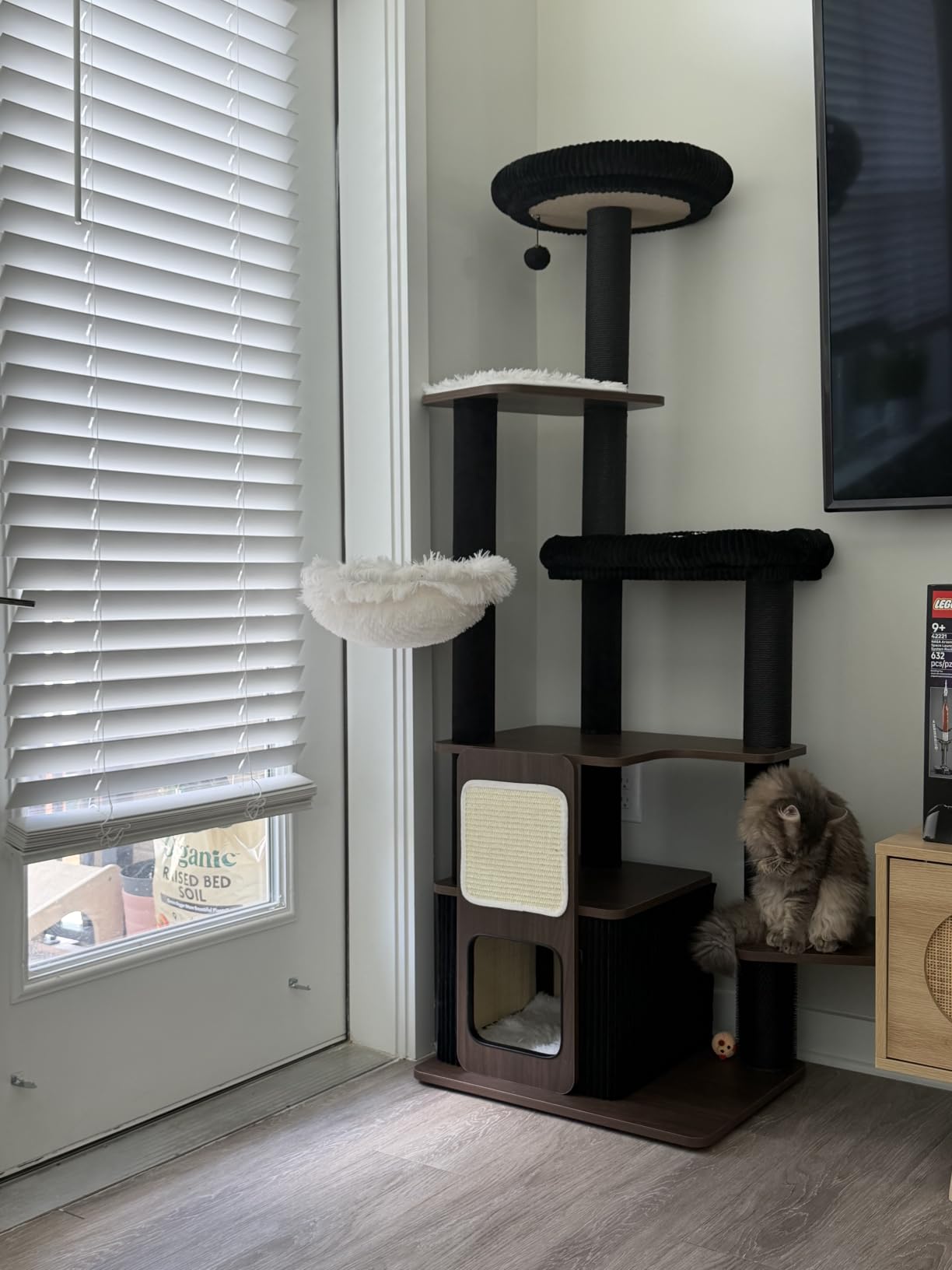 Wood Cat Tree for Indoor Cats, Modern Cat Tower with Sisal Scratching Posts customer photo 1