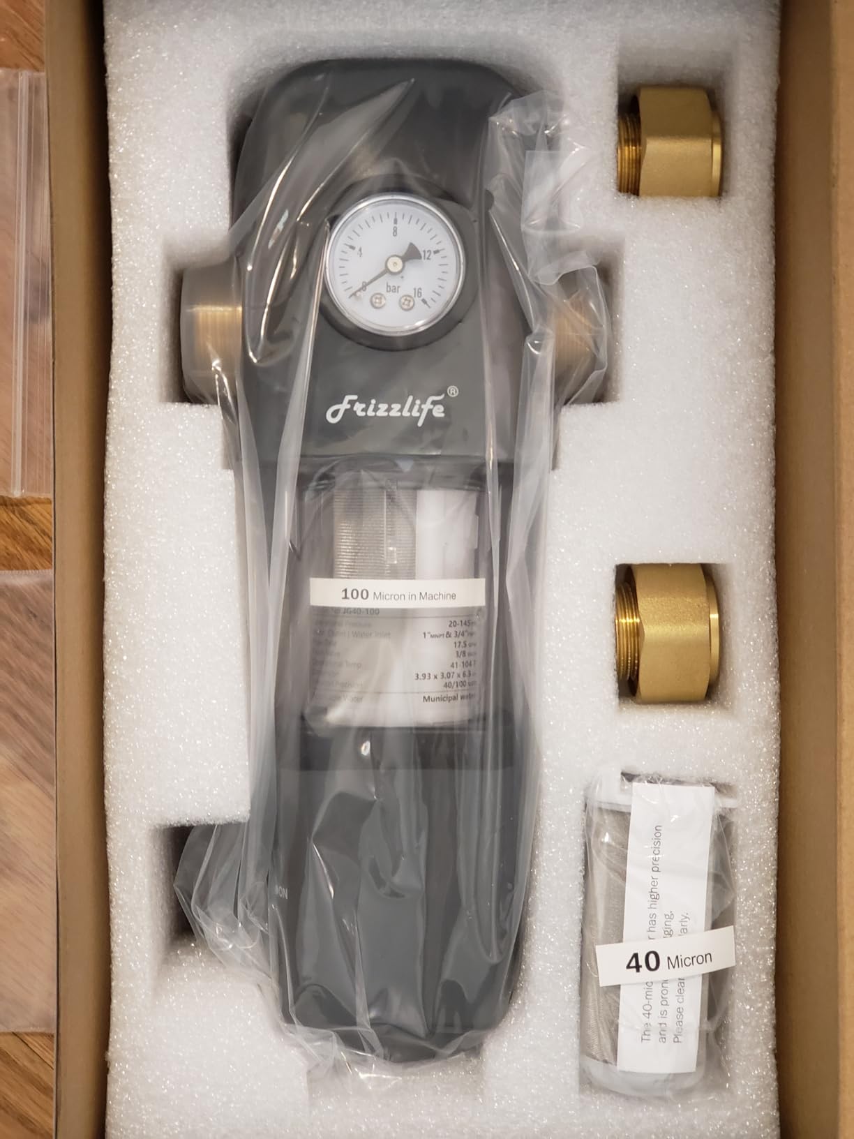 Frizzlife Spin Down Sediment Water Filter, 40/100 Micron,Built-in Scraper customer photo 1