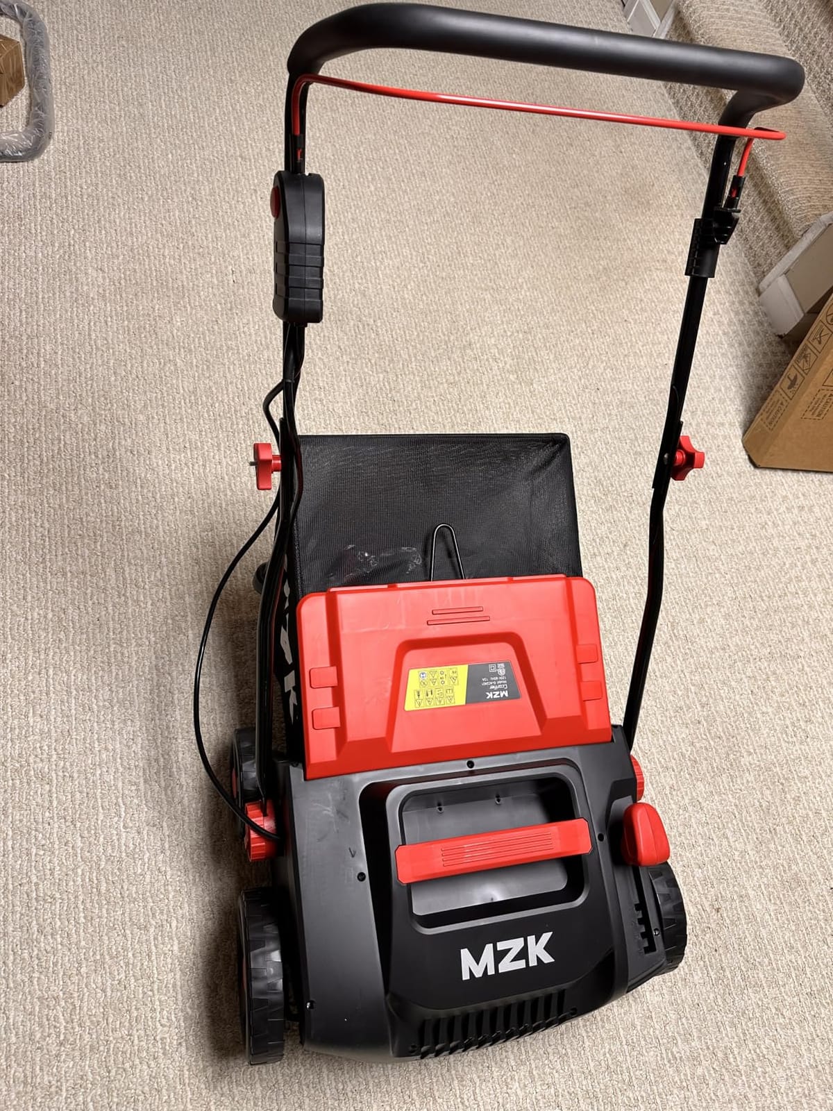 MZK Lawn Dethatcher Electric Scarifier with Bag,15In(RED) customer photo 2
